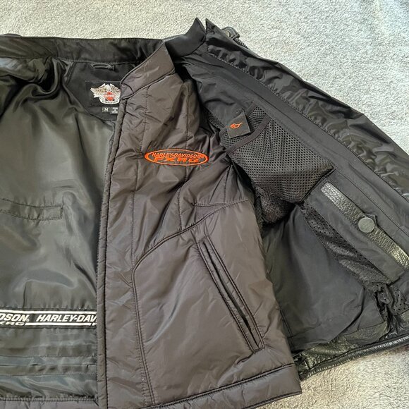 Women’s Harley Davidson Black Leather FXRG Heavy Layer Jacket Med #98520-05VW - Picture 12 of 16